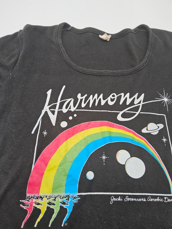 1980s Rainbow Baby Doll Shirt Large - Rainbow and… - image 5