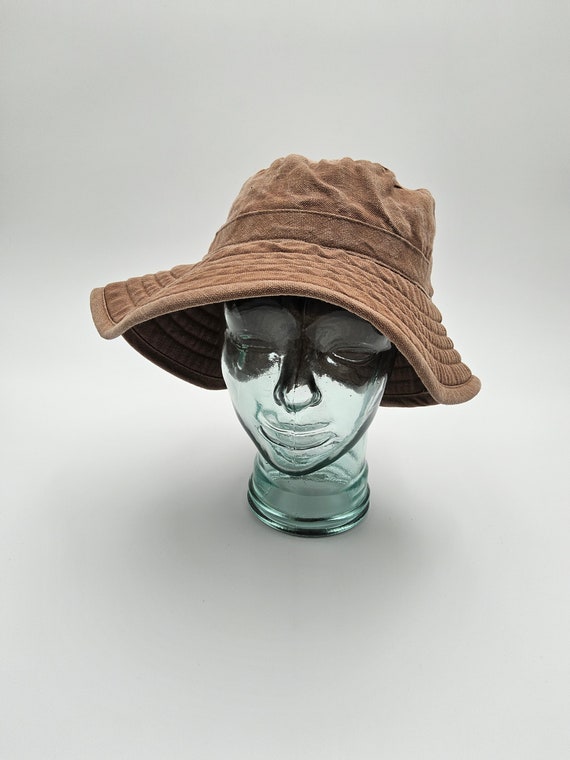 90s Brown Bucket Hat - Canvas Bucket Hat - 1990s … - image 5
