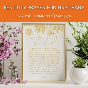 Prière de fertilité pour le premier bébé SVG PNG PDF, Cadeaux pour la fertilité, Prière pour la conception, Prière de boost de grossesse, Déesse Fertilité