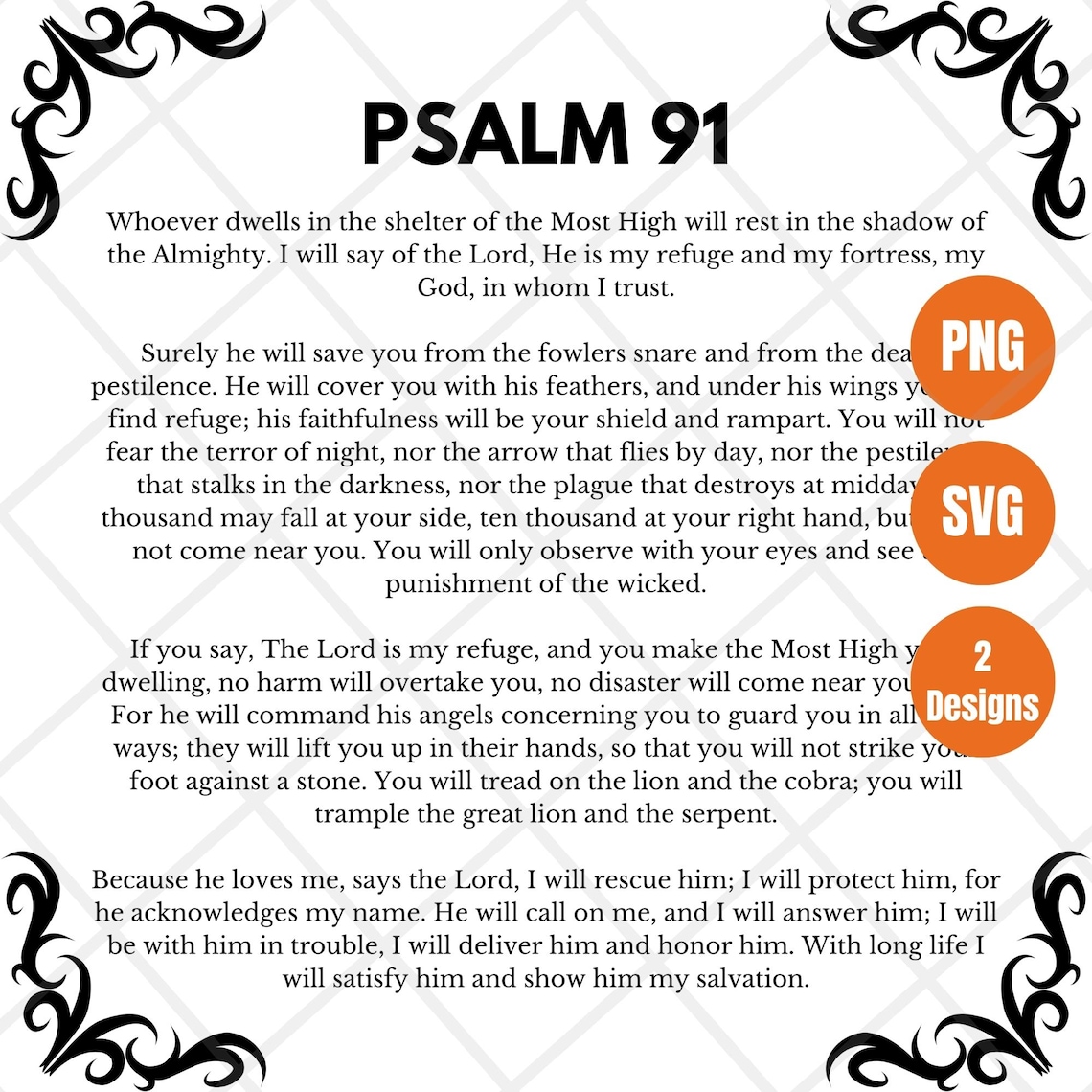 Psalm 91 SVG, Christian Print Svg, Christian Wall Art Svg, Psalm 91