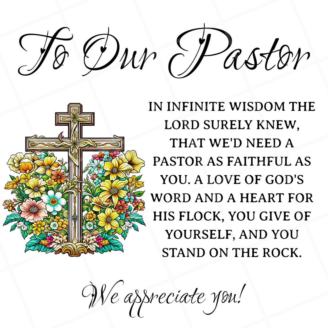 Printable Pastor Appreciation Svg, Pastor Thank You Card, Pastor