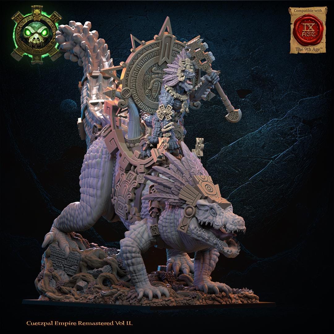 Citlallicue, Cipactli Heroine on Deinosuchus - Etsy