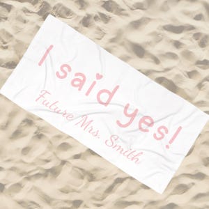 Personalized Future Mrs. Towel: Light Pink Bridal Shower Gift