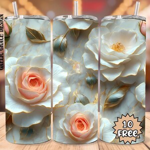 3D Pink Roses Floral Tumbler Wrap , 20 oz Skinny Tumbler Sublimation PNG Design, Seamless Flowers Tumbler Wrap, Instant Digital Download