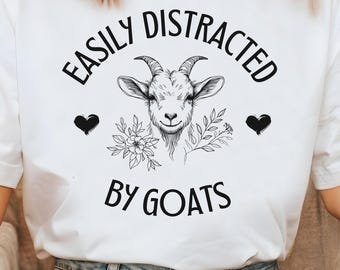 Easily Distracted By Goats PNG, Funny Animal Lover Gift (Digital Download)