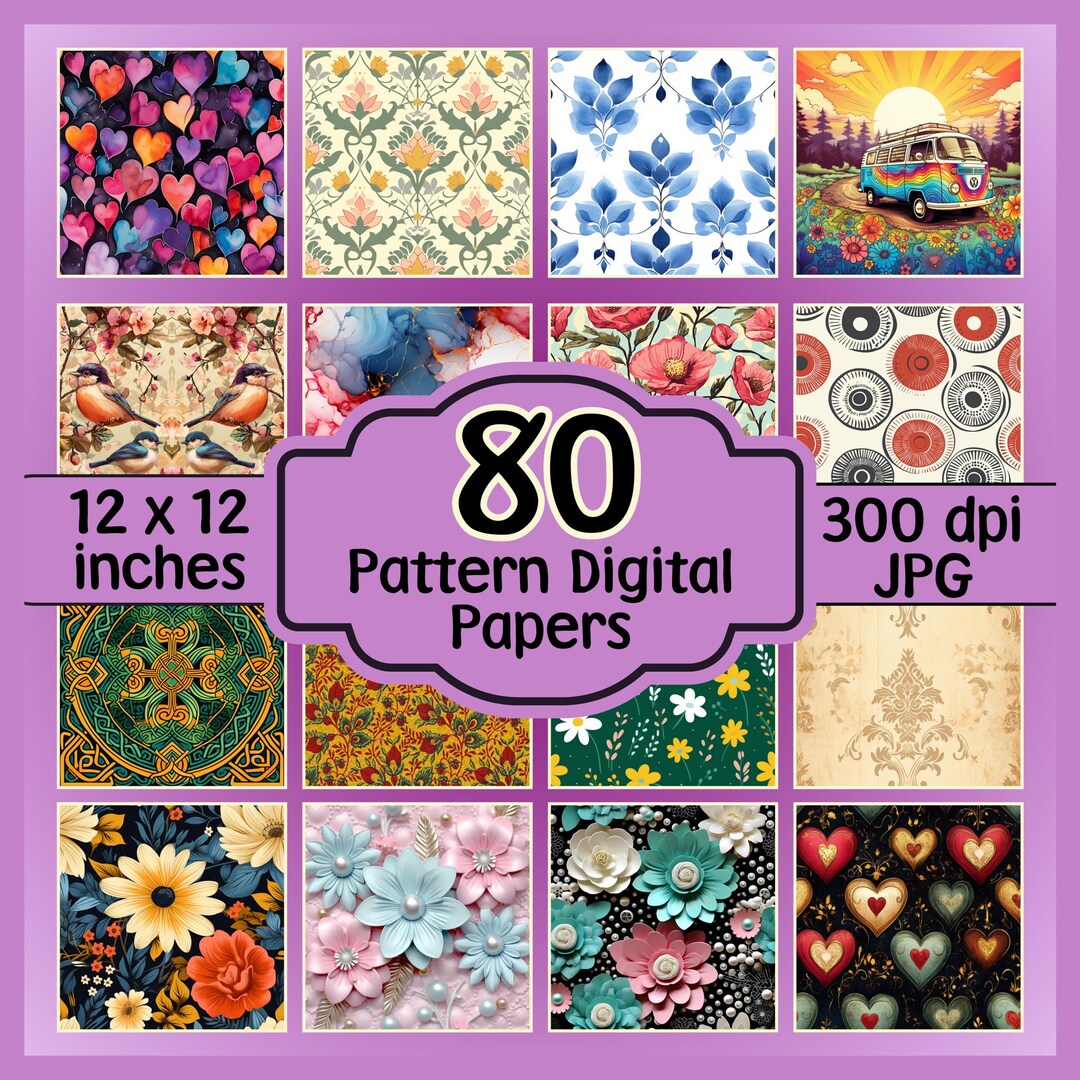 Pattern Junk Journal Printable Pages, MEGA Bundle, Seamless Printable ...