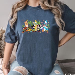 Mickey and Friends Beach Shirt, Comfort Colors, Disney Surfing Shirt, Disney Summer Vibes Tee, Disney Summer Vacation Shirt, 142897