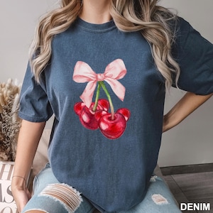 Cherry Shirt, Comfort Colors, Valentines Day Cherry Shirt, Disney Coquette Baby Tee, Valentines Day Gifts, Gift For Woman, 142857