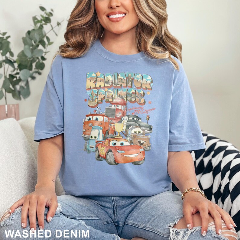 Retro Radiator Springs Cars Movie Shirts, Comfort Colors Shirt, Lightning McQueen T-Shirt, Cars Movie Disney Shirt, Disney Cars Tee, 142358 bild 15