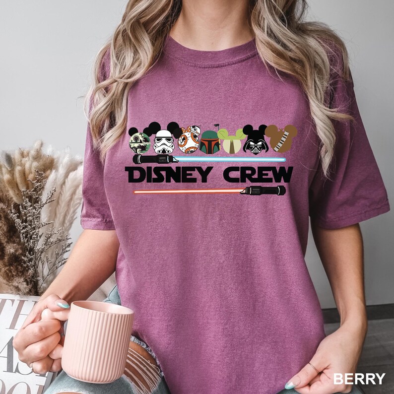 Camiseta de Star Wars Disney Crew, camiseta Disney de colores cómodos, camiseta familiar de Star Wars, camiseta Disney Star Wars, camiseta Disney Crew 141160 imagen 4