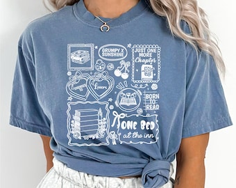 Comfort Colors Bookish Girl Shirt, Retro Bookish Girl Graphic Tee, Trendy Custom Print Top, Cute Casual Apparel,  145763