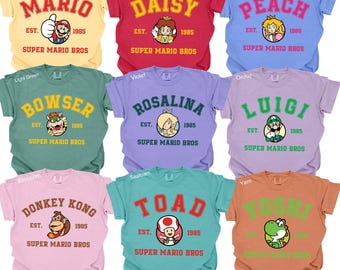 Mario Shirts, Super Mario, Super Mario Shirt, Custom Mario Shirt, Mario Family Matching Shirt, Customized Mario Shirts,Comfort Colors,142295
