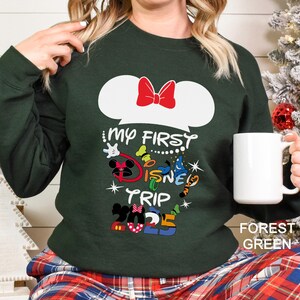 Mi primer viaje a Disney 2025, sudadera para grupos de vacaciones en Disney, sudadera con capucha de Disneyworld, sudadera de cuello redondo para viajes familiares en Disney, sudadera de Disney, 142606 imagen 4