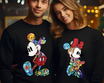 Disney Couples Mickey And Minnie Mouse Classic Sweatshirt, Mickey And Minnie Matching Crewneck, Disney Trip Couple Hoodie 142564