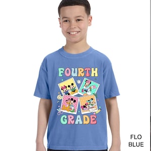 Camiseta personalizada de Disney Mickey y Minnie para la vuelta al cole, colores cómodos, primer día de clases, Disney para la vuelta al cole, 141744