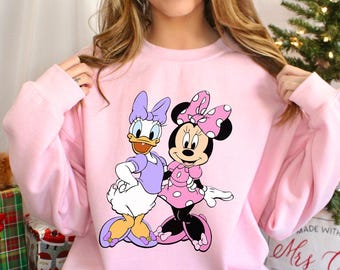 Disney Minnie And Daisy Sweatshirt, Disney Woman Sweatshirt, Disney Trip Hoodie, Disney Girls Squad Hoodie, Disney Bestie Crewneck, 143952