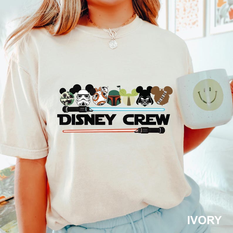 Camiseta de Star Wars Disney Crew, camiseta Disney de colores cómodos, camiseta familiar de Star Wars, camiseta Disney Star Wars, camiseta Disney Crew 141160 imagen 2