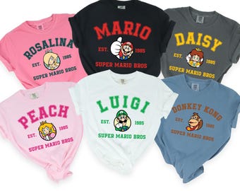 Mario Shirts, Super Mario, Super Mario Shirt, Custom Mario Shirt, Mario Family Matching Shirt, Customized Mario Shirts,Comfort Colors,142295