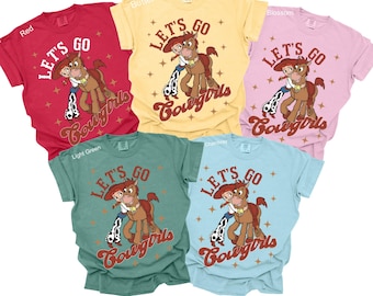 Toy Story Let's Go Cowgirls Shirt, Jessie and Bullseye Shirt, Comfort Colors Shirt, Toy Story Jessie Cowgirl Shirt, Disney Family Tee 141352