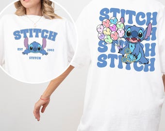 Disney Stitch Est. 2002 Shirt, Comfort Colors, Cute Stitch Shirt, Disney Shirt, Stitch Balloons Shirt, Stitch Disneyland Shirt, 143298