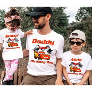 CustomCars Birthday Shirt,Custom Cars Shirt, Comfort Colors Pixar Tee, Matching Family Cars Shirt, Lightning McQueen Tee, Disney Trip,142262 image 1