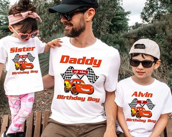 CustomCars Birthday Shirt,Custom Cars Shirt, Comfort Colors Pixar Tee, Matching Family Cars Shirt, Lightning McQueen Tee, Disney Trip,142262