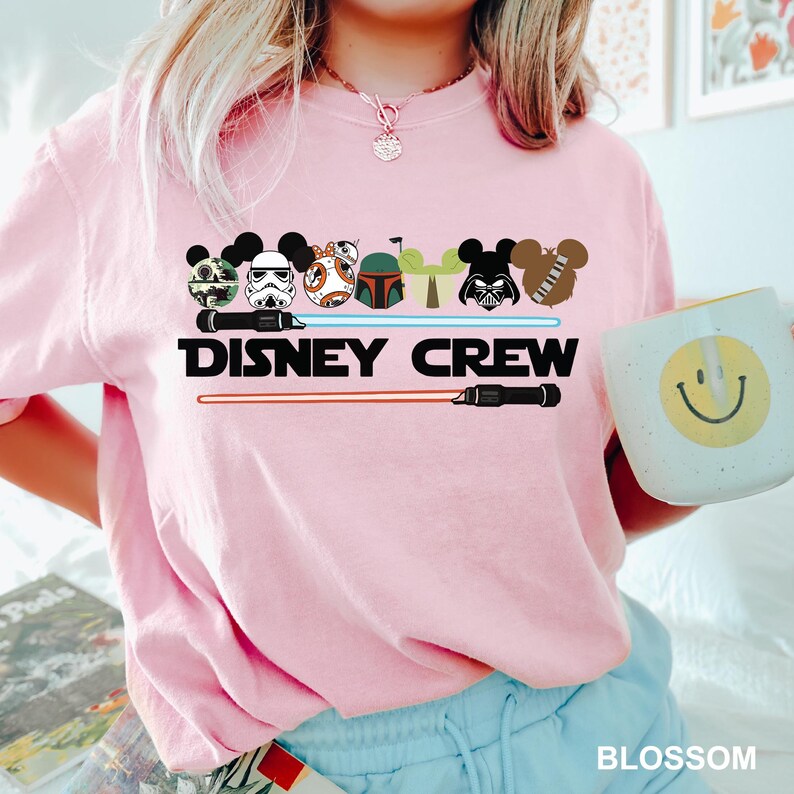 Camiseta de Star Wars Disney Crew, camiseta Disney de colores cómodos, camiseta familiar de Star Wars, camiseta Disney Star Wars, camiseta Disney Crew 141160 imagen 9