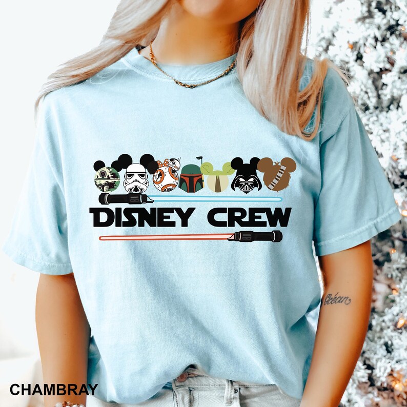 Camiseta de Star Wars Disney Crew, camiseta Disney de colores cómodos, camiseta familiar de Star Wars, camiseta Disney Star Wars, camiseta Disney Crew 141160 imagen 5