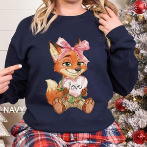Watercolor Judy Hopps Nick Wilde Heart Sweatshirt, Valentine Zootopia Hoodie, Coquette Bow Zootopia Sweatshirt, Disney Love Crewneck, 144491 bild 9