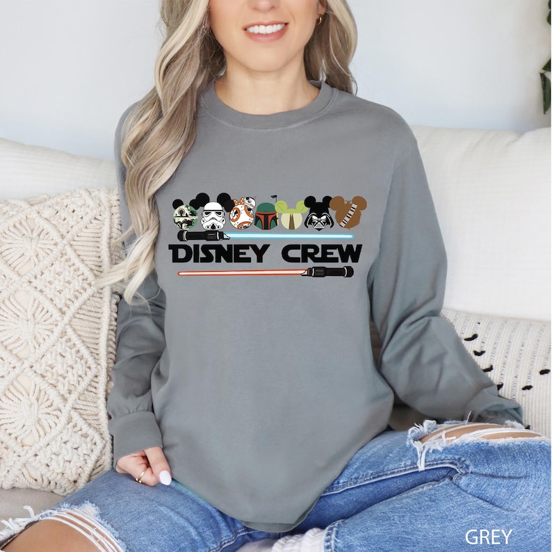 Camiseta de Star Wars Disney Crew, camiseta Disney de colores cómodos, camiseta familiar de Star Wars, camiseta Disney Star Wars, camiseta Disney Crew 141160 imagen 13
