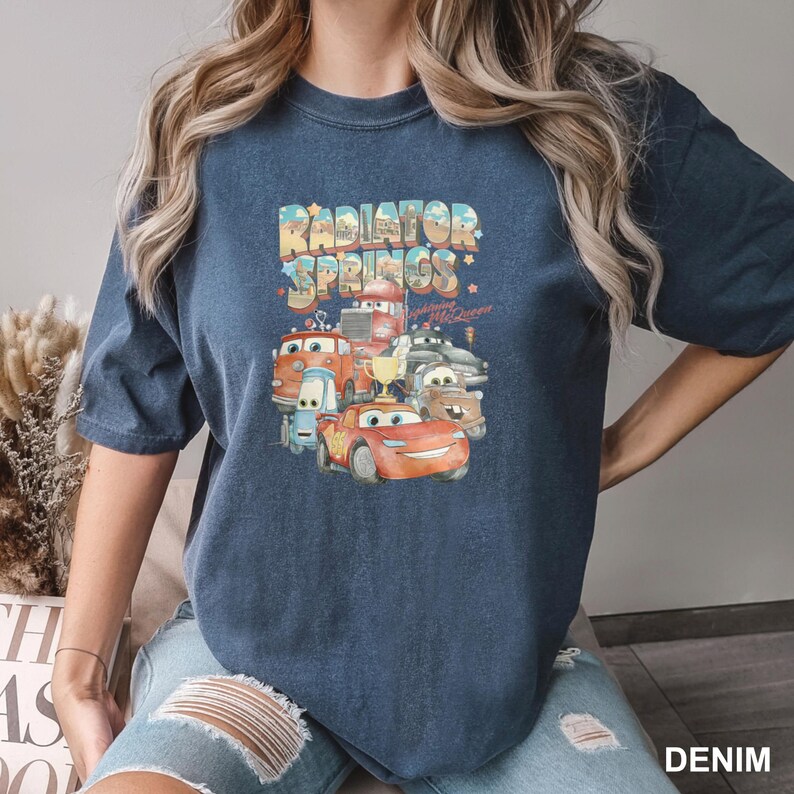 Retro Radiator Springs Cars Movie Shirts, Comfort Colors Shirt, Lightning McQueen T-Shirt, Cars Movie Disney Shirt, Disney Cars Tee, 142358 bild 10