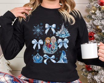 Disney Frozen Coquette Sweatshirt, Princess Elsa Sweatshirt, Elsa Coquette Hoodie, Disney Girls Trip Hoodie, Elsa Anna Olaf Crewneck, 143951