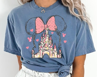 Disney Minnie Castle Shirt, Disney Castle Tee, Minnie Bow Shirt, Castle Fireworks Comfort Colors Tee, Magic Kingdom Trip Shirt, 141943
