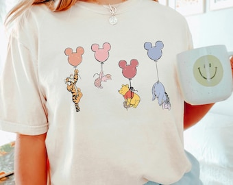 Winnie The Pooh and Friends Shirt, Comfort Colors, Winnie The Pooh Shirt,Pooh Balloons Shirt, Disney Pooh Shirt, Cute Pooh Bear Shirt,142856