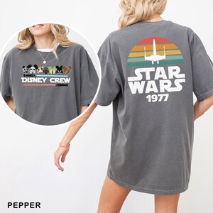 Star Wars Disney Crew Shirt, Comfort Colors, Retro X-Wing 1977 Tee, Disney Family Shirt, Lightsaber Mickey Ears Shirt, Galaxy Tee, 143105 image 9