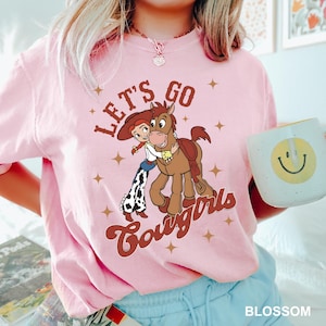 Toy Story Let&#39;s Go Cowgirls Shirt, Jessie and Bullseye Shirt, Comfort Colors Shirt, Toy Story Jessie Cowgirl Shirt, Disney Family Tee 141352