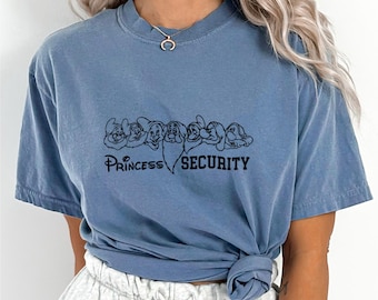 Princess Security and Princess Snow White Shirt, Comfort Colors Shirt,Matching Disney Princess Shirt, Seven Dwarfs and Snow White Tee,142491