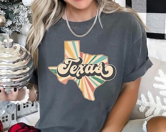 Retro Floral Texas Shirt, Comfort Colors, Texas State Shirt, Flowers Texas Map Shirt, Texas Pride Shirt, Western Texas Cowboy Shirt, 144604