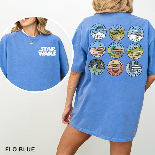 Star Wars Planets Simple Shirt, Comfort Colors, Star Wars Planets Simple Shirt, Star Wars Shirts, Disney Star Wars Tee, Disney Shirt, 142682