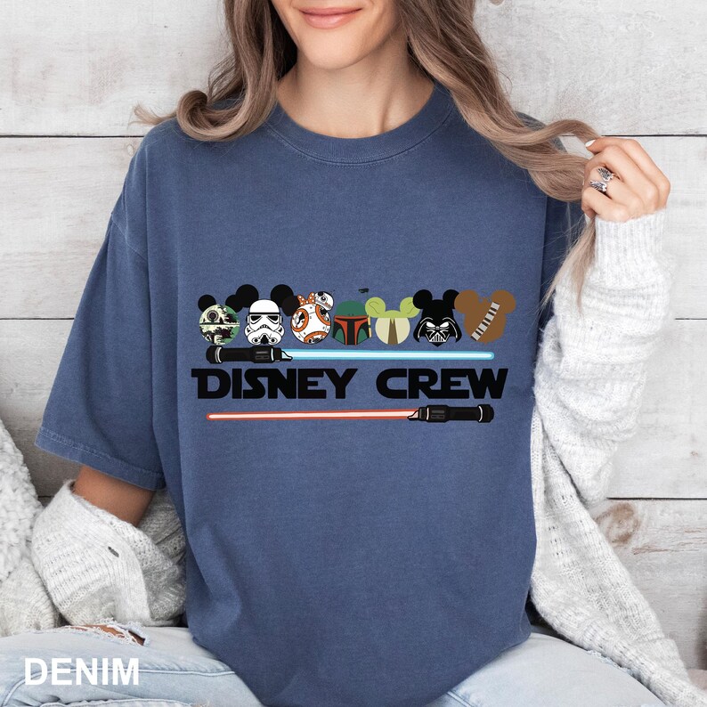 Camiseta de Star Wars Disney Crew, camiseta Disney de colores cómodos, camiseta familiar de Star Wars, camiseta Disney Star Wars, camiseta Disney Crew 141160 imagen 10