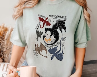 Dragon Fantasy Shirt, Comfort Colors, Dragontails Shirt, Rebecca Yarros Shirt, Fourth Wing Shirt, Fantasy Book Lover Shirt, 144643