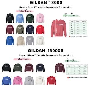a chart of different types of sweatshirts for men and women