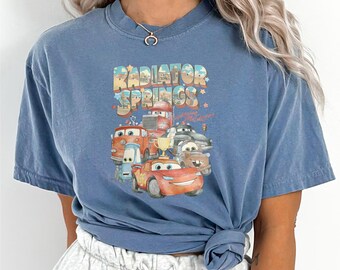 Retro Radiator Springs Cars Movie Shirts, Comfort Colors Shirt, Lightning McQueen T-Shirt, Cars Movie Disney Shirt, Disney Cars Tee, 142358
