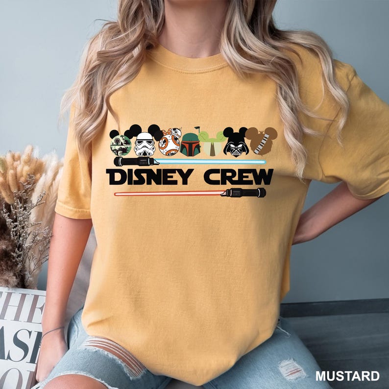 Camiseta de Star Wars Disney Crew, camiseta Disney de colores cómodos, camiseta familiar de Star Wars, camiseta Disney Star Wars, camiseta Disney Crew 141160 imagen 8