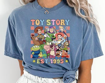 Vintage Toy Story Shirt, Pixar Character Tee, Est 1995 Disney Shirt, Buzz Woody Jessie Family Shirt, Retro Cartoon Graphic Tee, 142221