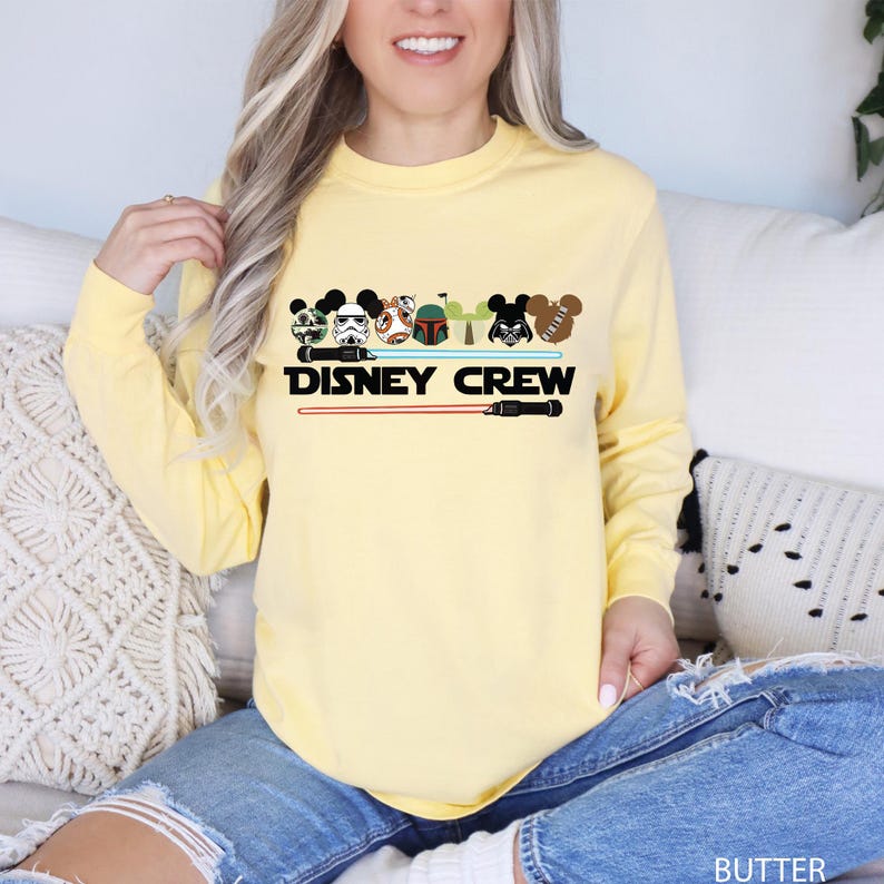 Camiseta de Star Wars Disney Crew, camiseta Disney de colores cómodos, camiseta familiar de Star Wars, camiseta Disney Star Wars, camiseta Disney Crew 141160 imagen 12