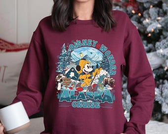 Sudadera Disney Alaska Cruise 2025, sudadera a juego para crucero familiar, sudadera con capucha para el viaje Wonder Cruise, crucero por Alaska de Mickey y sus amigos, 143348