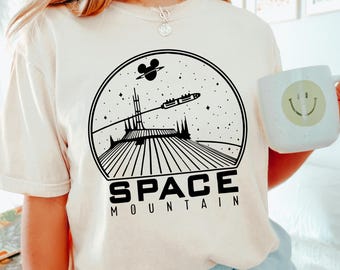 Space Mountain Shirts, Comfort Colors, Disney Tomorrowland Tee, Magic Kingdom Ride Shirt, Minimalist Disney Shirt, Disney Trip Tee, 142087