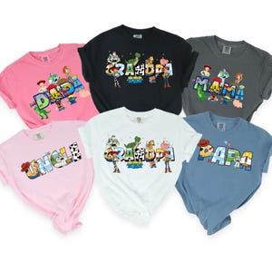 Camisetas familiares de Toy Story, camisetas personalizadas de Pixar a juego, camisetas grupales de Disney para mamá, papá, hermano, hermana, atuendos personalizados de Pixar, 141163 imagen 5