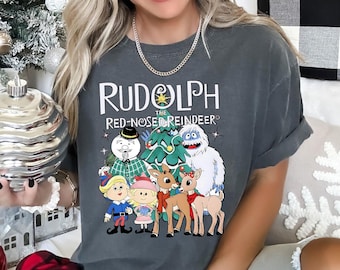 Rudolph the Red-Nosed Reindeer Shirt, Retro Christmas Cartoon Tee, Classic Holiday TV Shirt, Nostalgic Xmas Graphic T-Shirt, 142344